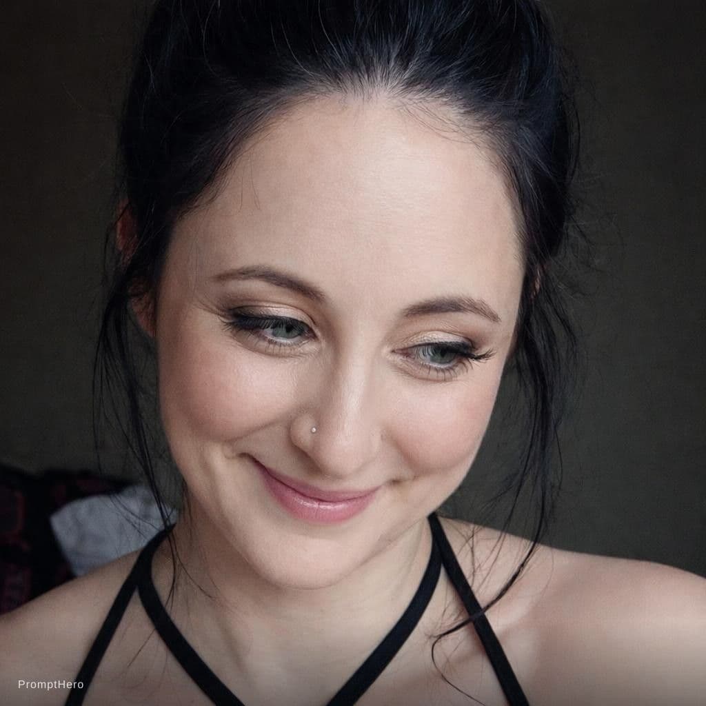 AI generated: selfie, she smiles shyly