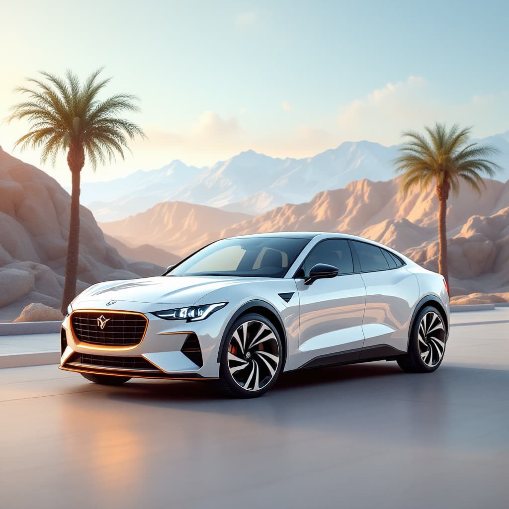 AI generated: modern car with best background
