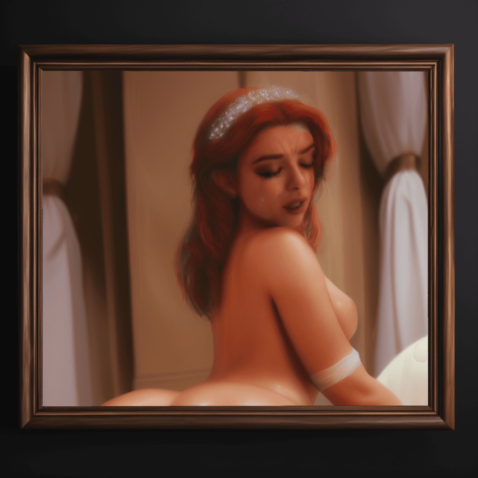 AI generated: Oil on canvas in a wooden frame