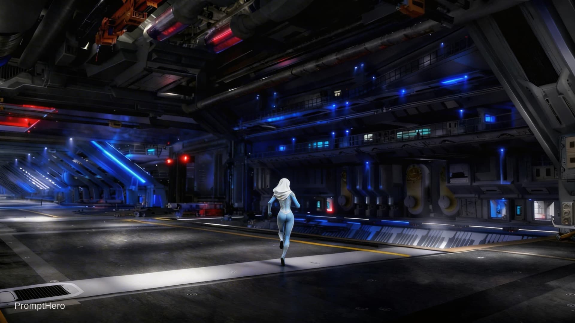 AI generated: Sci-Fi Cinematic Scene. Reduce character size by 50%.  Unreal Engine 5 realism.