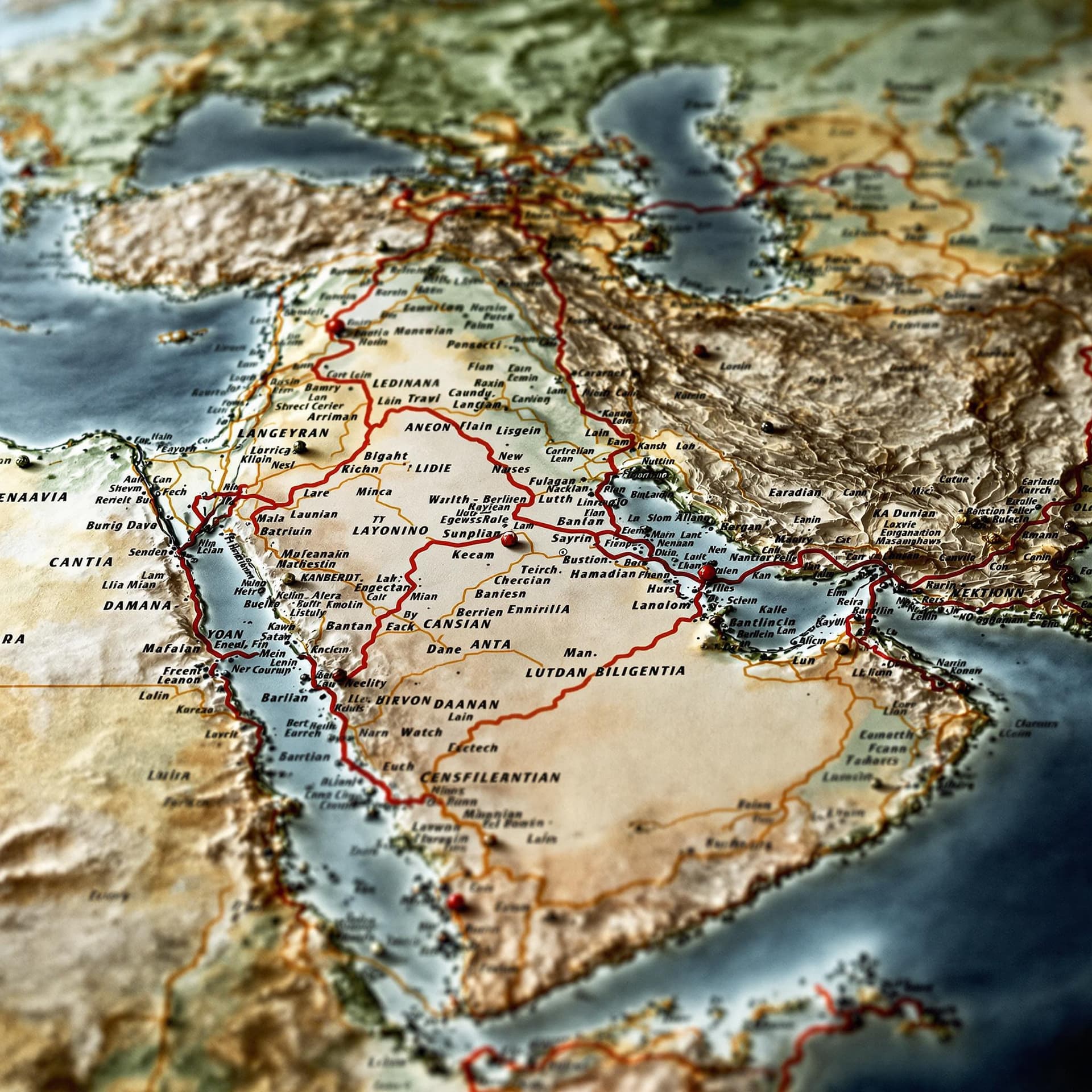 AI generated: A detailed map of ancient trade routes. dslr, ultra quality, sharp focus, tack sharp, dof, film grai...