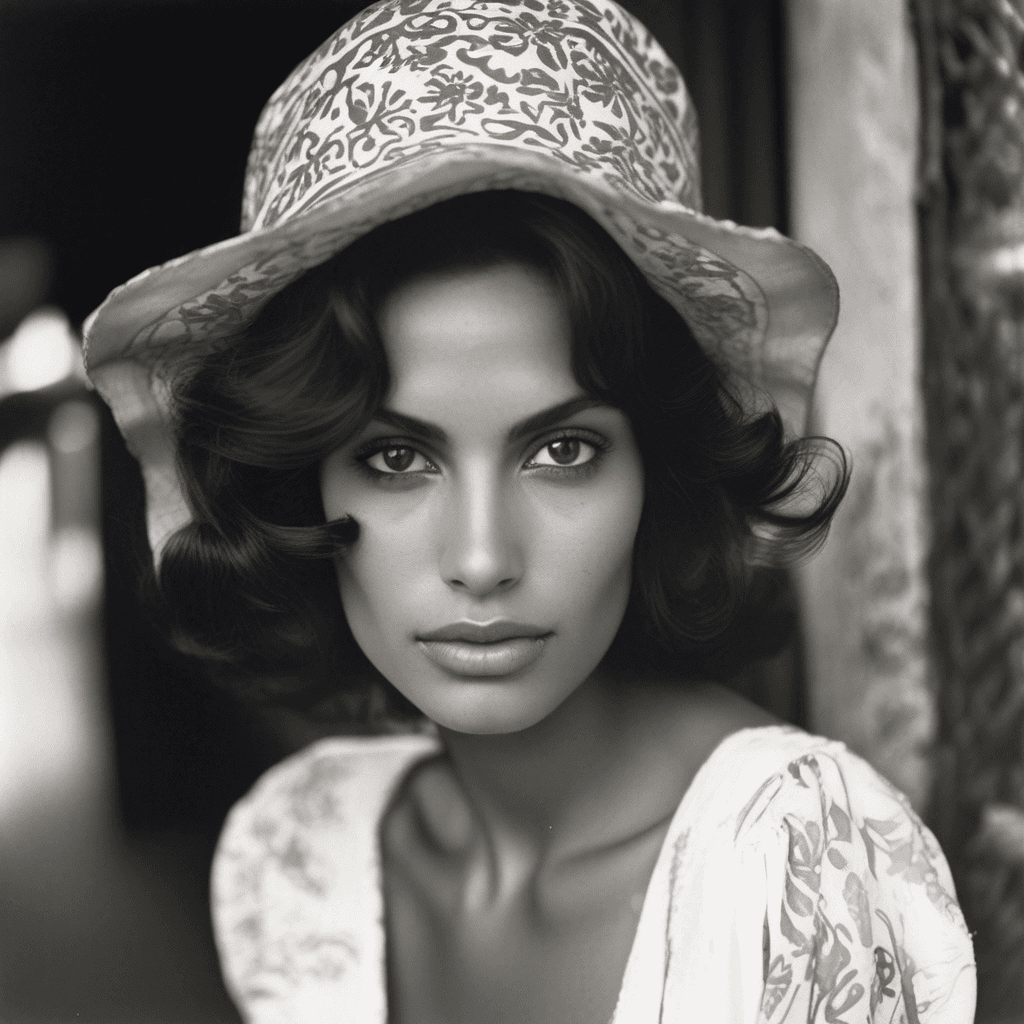AI generated: This is a 1960s Vogue cover photo. It's a close - up shot using a Mamiya RB67 on Kodak Tri - X 400 f...
