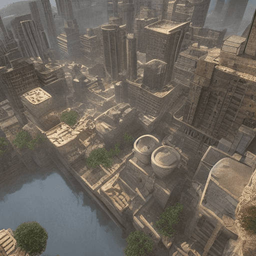 AI generated: Crumbling City, unreal engine, global illumination, detailed and intricate environment