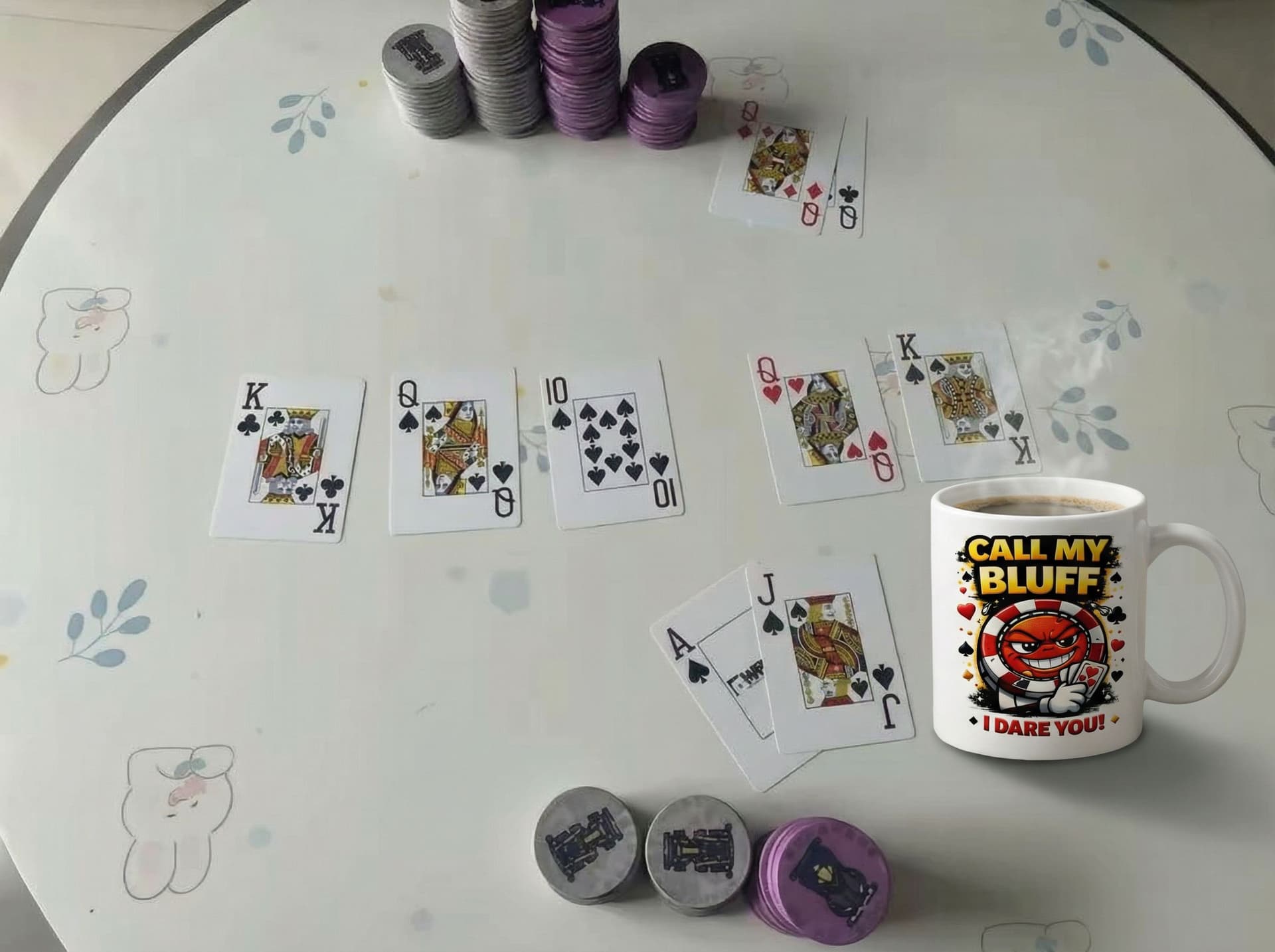 AI generated: 将杯子的图片完美的结合到第二张图里面，要求生活感，真实性，杯子在下方偏右一点的位置