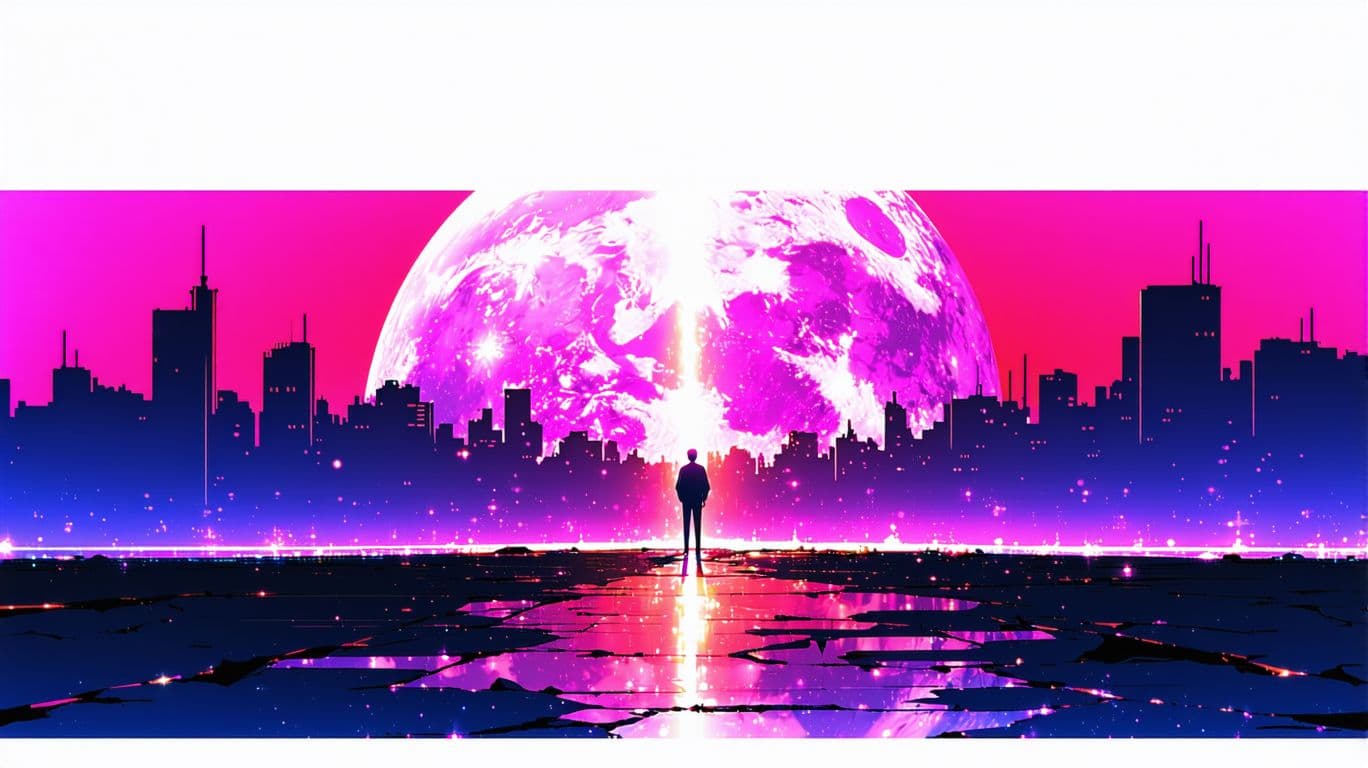AI generated: end of the world sad anime illustration ((anime) ),from front, 8K FHD , ((8K 8K )),Quality ,,love