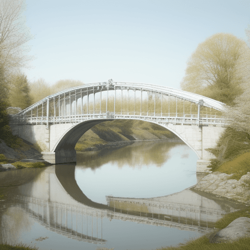 AI generated: white gold bridge beyond peace




