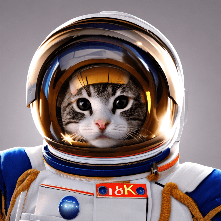 AI generated: Ralistic, ((Masterpiece, best quality)), cute cat in england astronaut suite space, Ultra-High-Defin...
