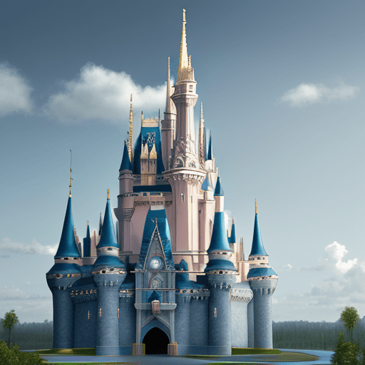 AI generated: photograph of real life cinderella's castle isolated background. Hyper realistic. 8k. hyper detailed...