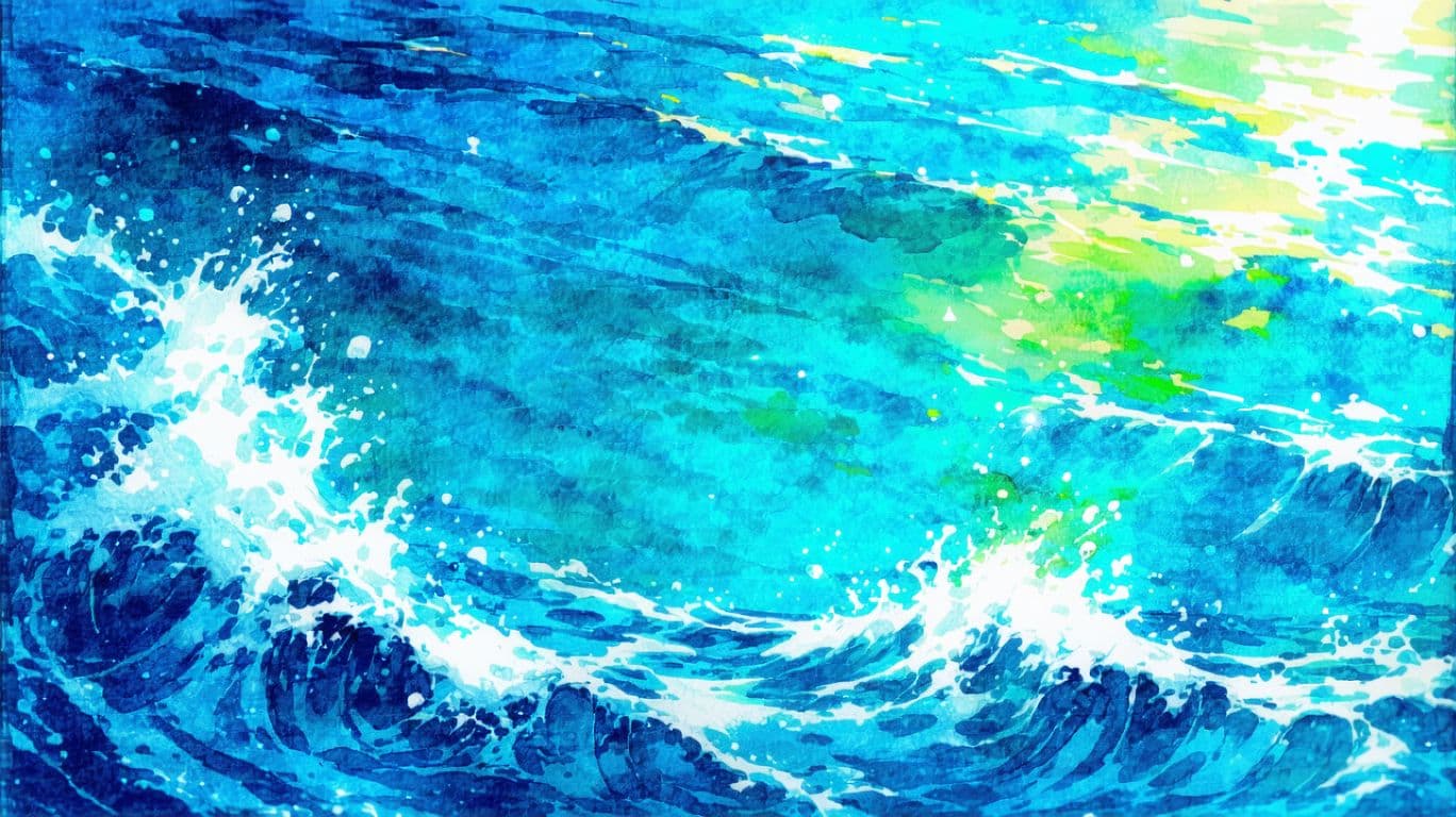 AI generated:  water colur illustration ((anime) ), background , anime 