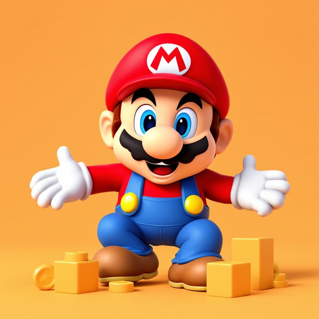 AI generated: ELEMENTOS GRAFICOS (BLOCOS) DO JOGO MARIO WORD EM 3D
