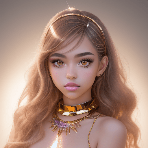 AI generated: a commercial photo portrait of the young instagram model, sparklecore, appropriation artist, shiny/g...