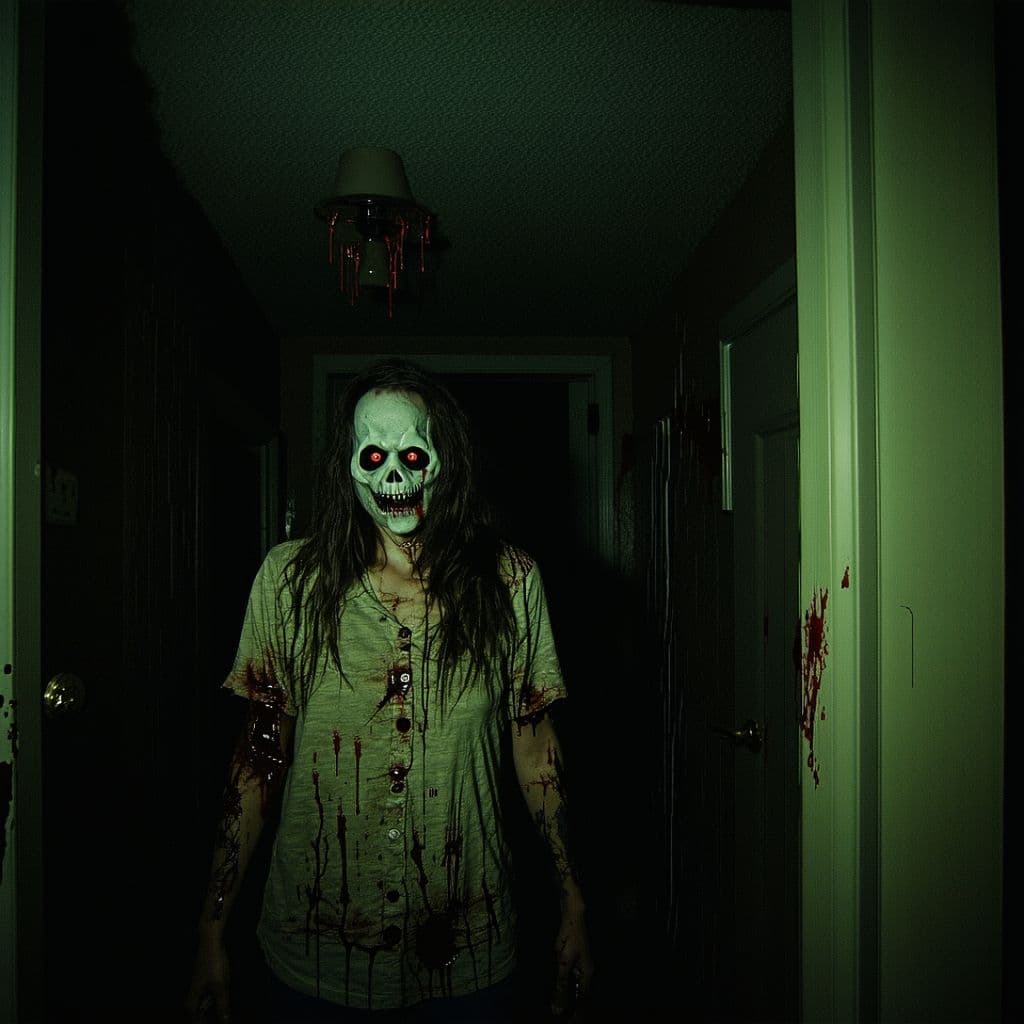 AI generated: Horror scene, found footage style