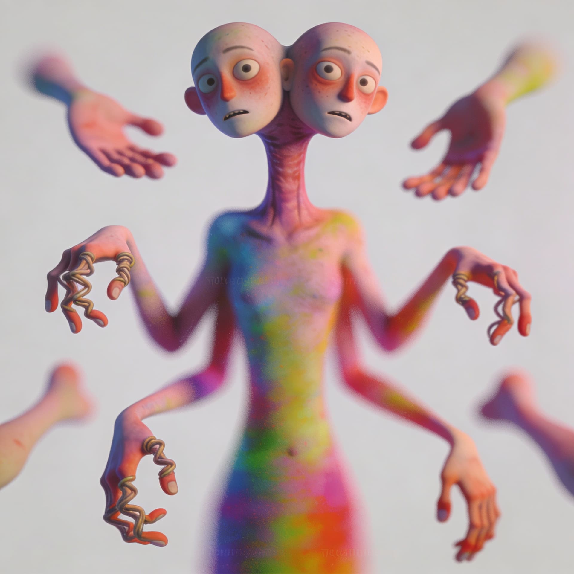 AI generated: (((2 heads) )), duplicate, blurry, abstract, disfigured, deformed, cartoon, animated, toy, figure, f...