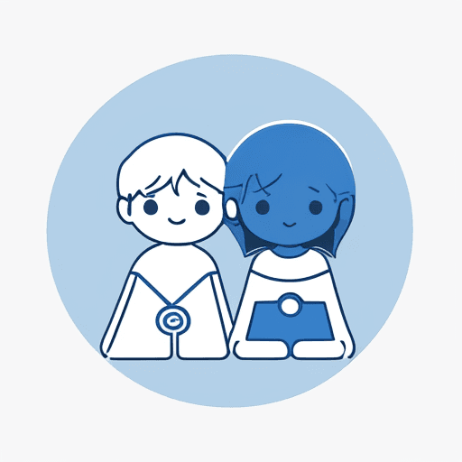 AI generated: [a minimalist web illustration: whimsical blue line art], suitable for print on demand and captivati...
