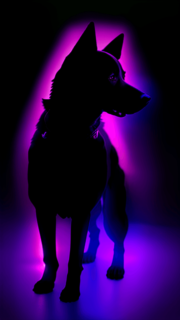 AI generated: Blacklight dog