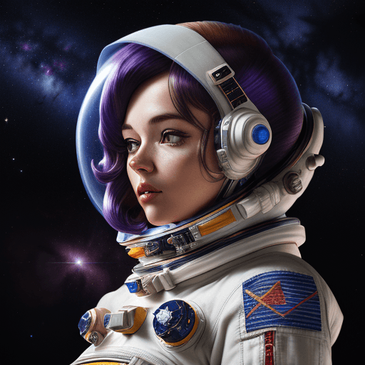 AI generated: woman in a space suit| character portrait| space art| retro-futuristic armor| high detailed official...