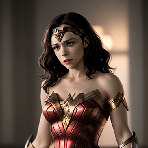AI generated: Rachel McAdams, (as wonder woman),