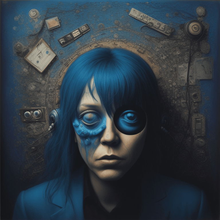 AI generated: music Album cover picture, surreal art oil picture Blues music