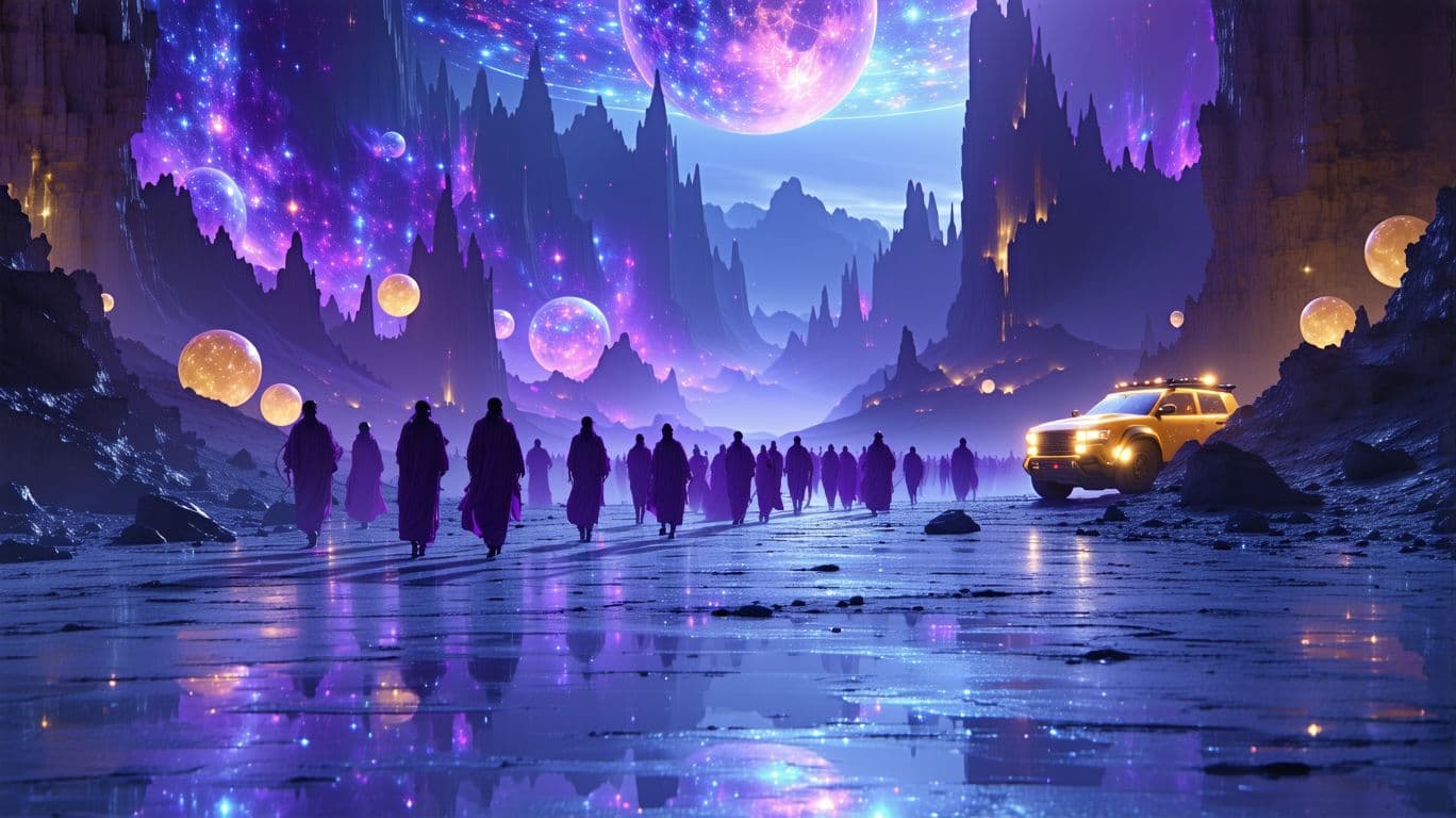 AI generated: The futuristic Parents' Day celebration is set in the trendiest, exclusive avenue of an advanced civ...