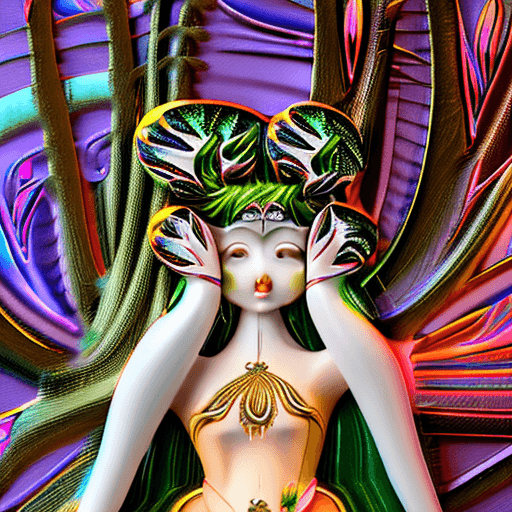AI generated: In this hyper-maximalist masterpiece, a breathtaking image of the ultimate (nine-tailed fox girl) un...