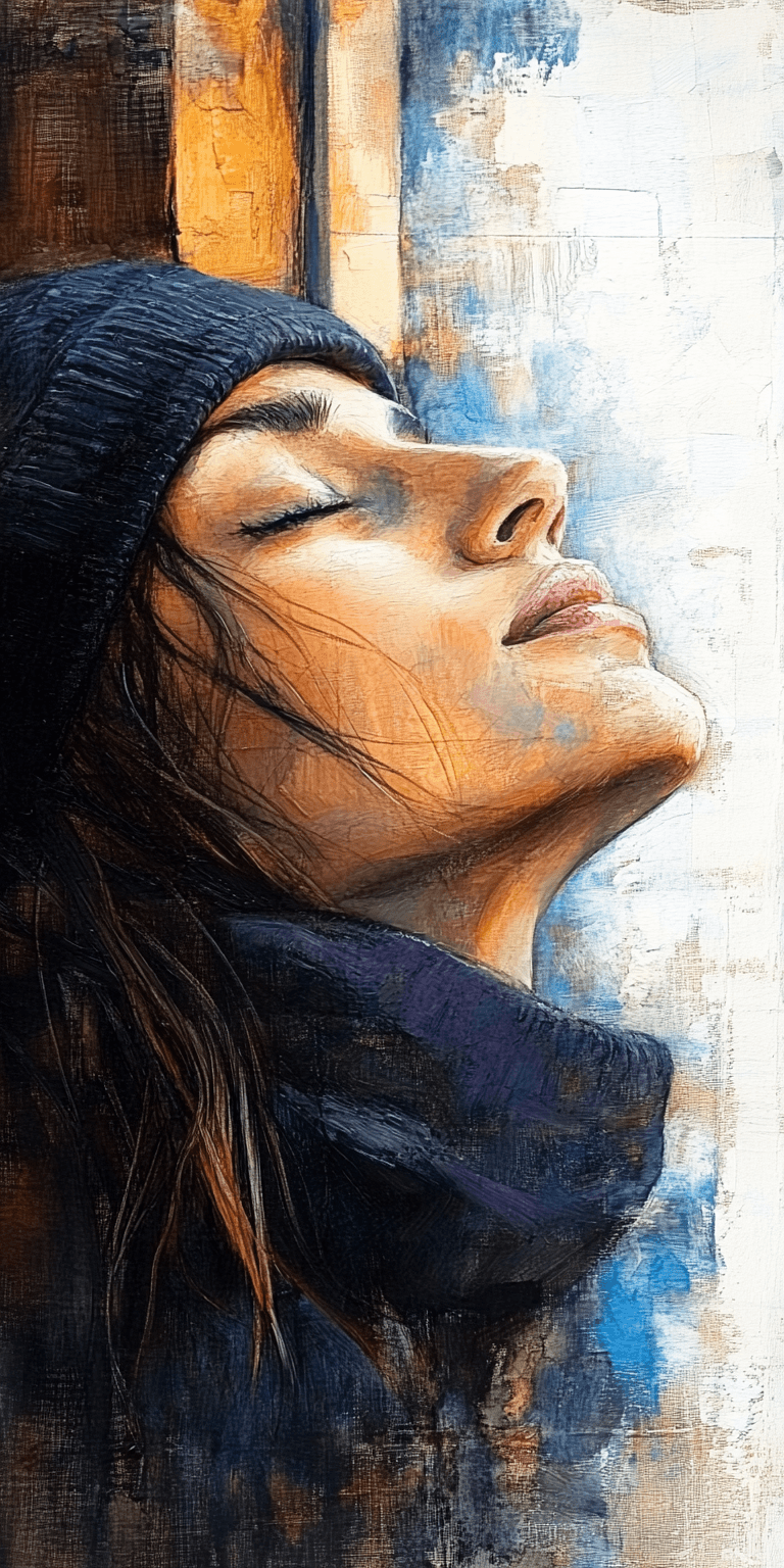 AI generated: portrait of a woman, hard-edge painting --chaos 75 --ar 1:2 --style raw --profile rsy6uq9 --stylize ...