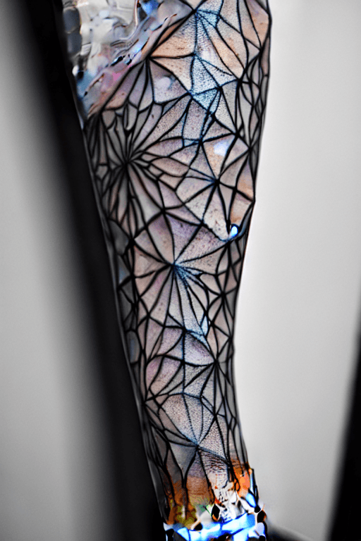 AI generated:  lowpowly wireframe arm  tattoo