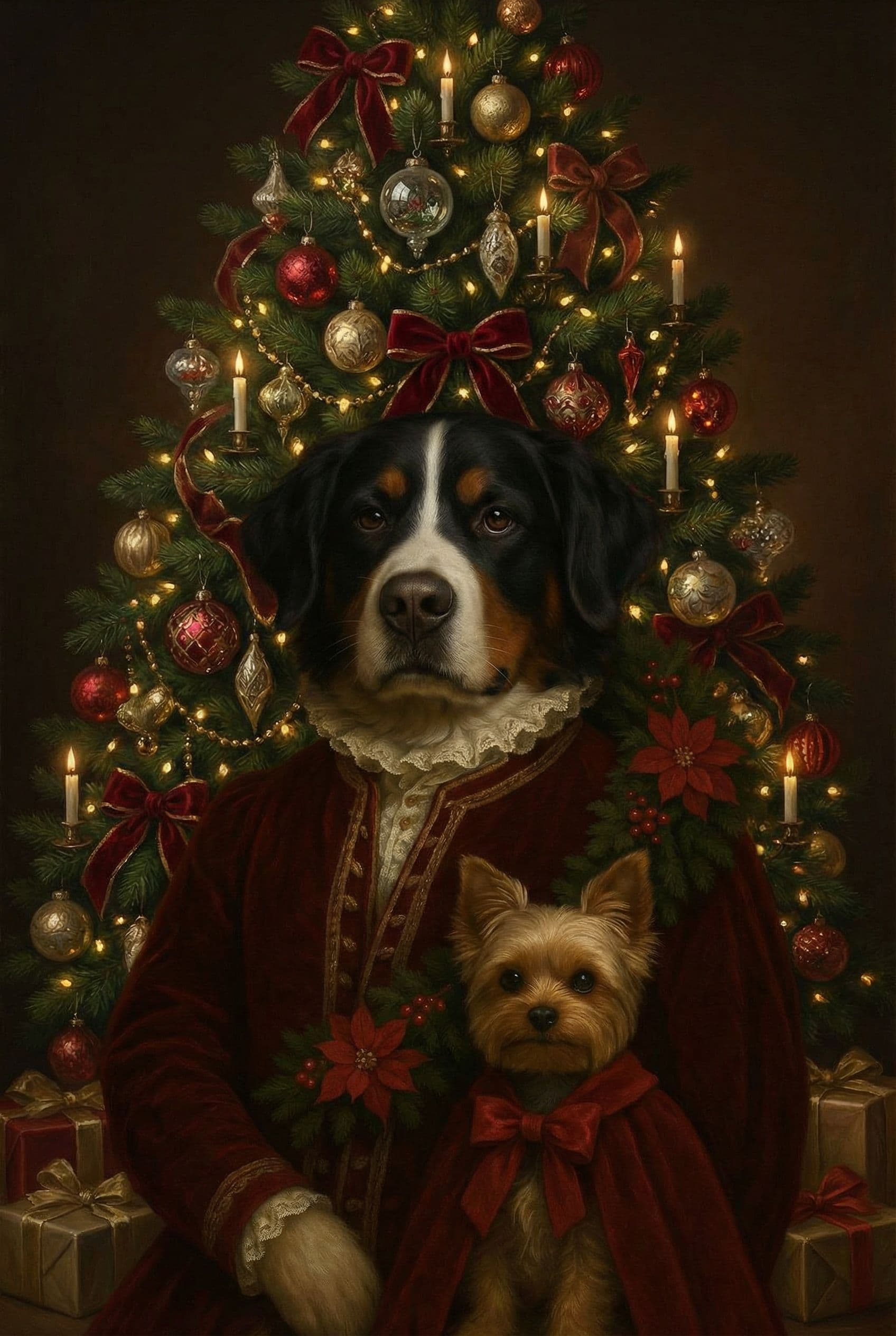 AI generated: Add an elegant Christmas Tree in the backround 