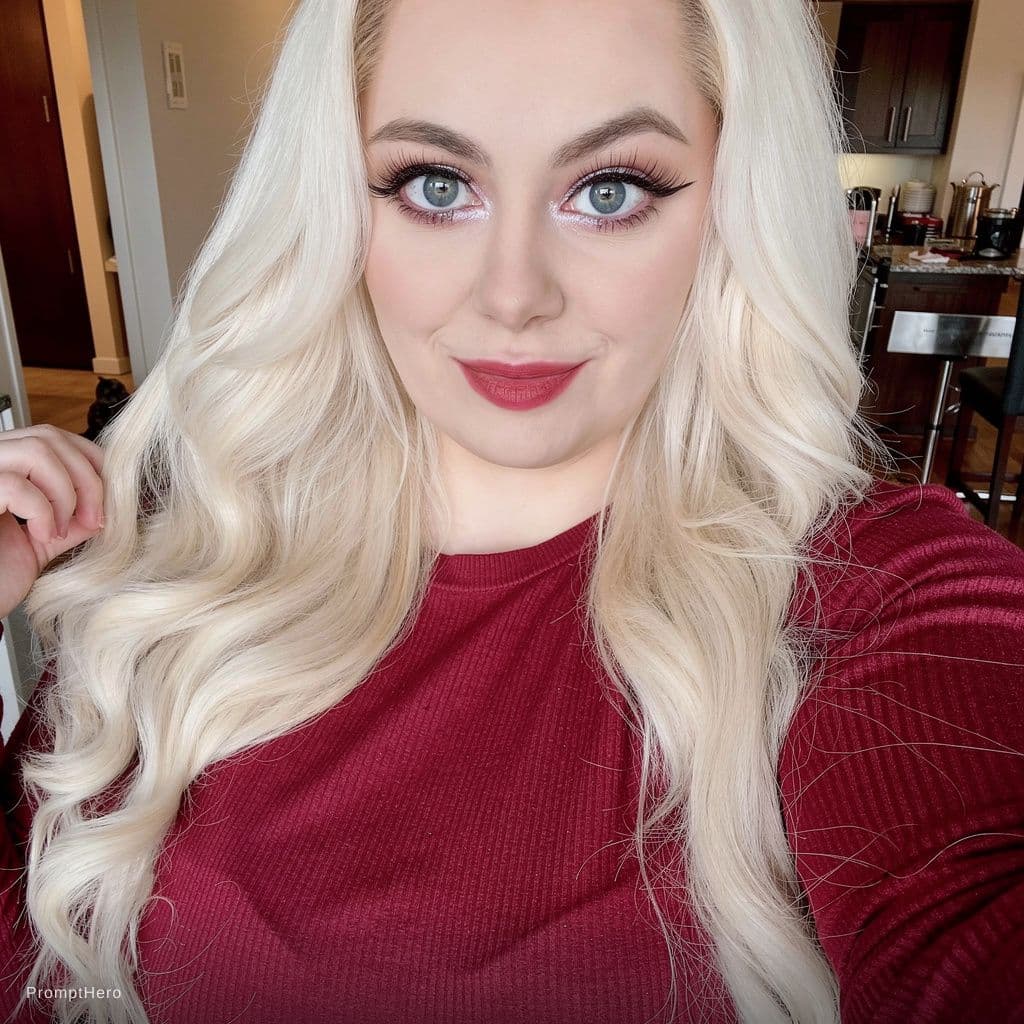 AI generated: selfie of a woman, mid 20's, photorealistic, stunning detail, shot on an iPhone 16, looking directly...