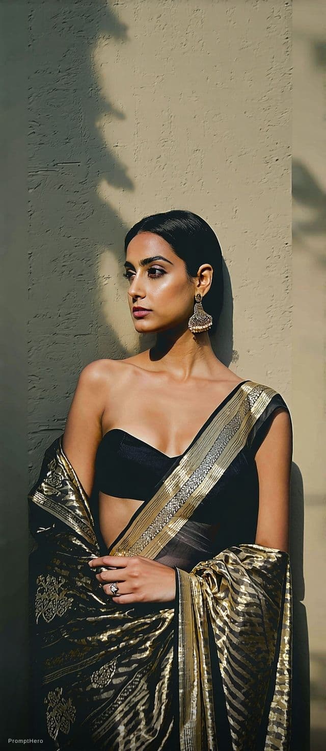 AI generated: Create light cleavage image in saree