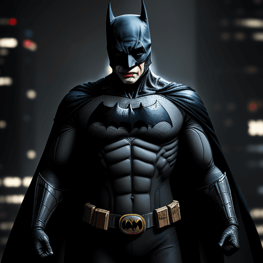 AI generated: bruce bayne as Batman holding the joker on his arms dead, professional portrait full body, hyper rea...