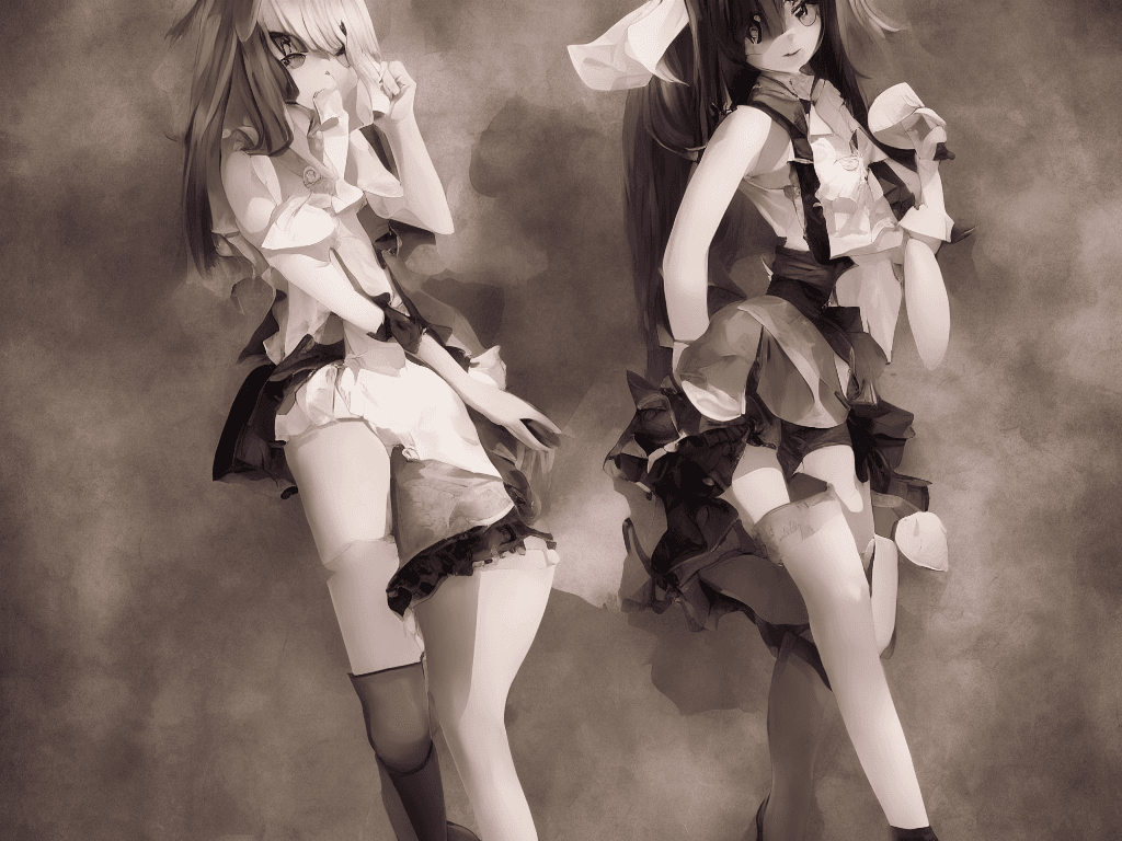 AI generated: 1girl standing, shorts thigh highs, blouse, wide hips, thin waist, tristana