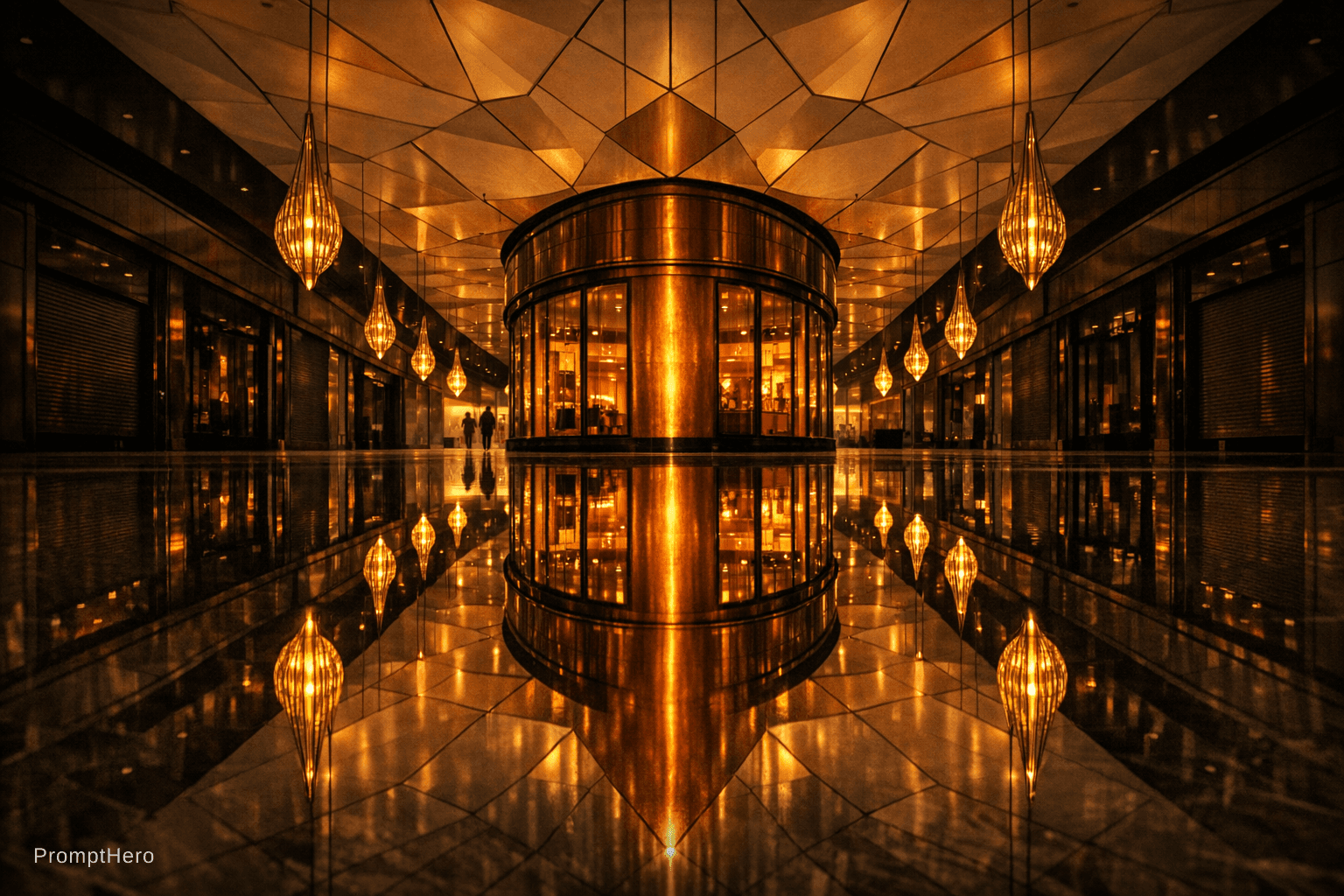 AI generated: A wide moody interior shot of the Victoria Gate mall space during what appears to be a still, silent...