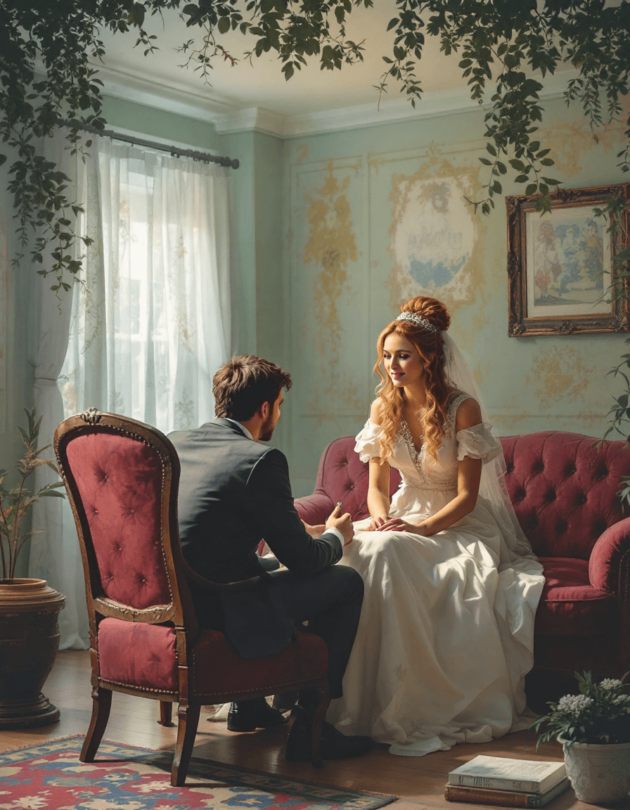 AI generated: create image: Marriage is mostly shouting 'What?' from other rooms