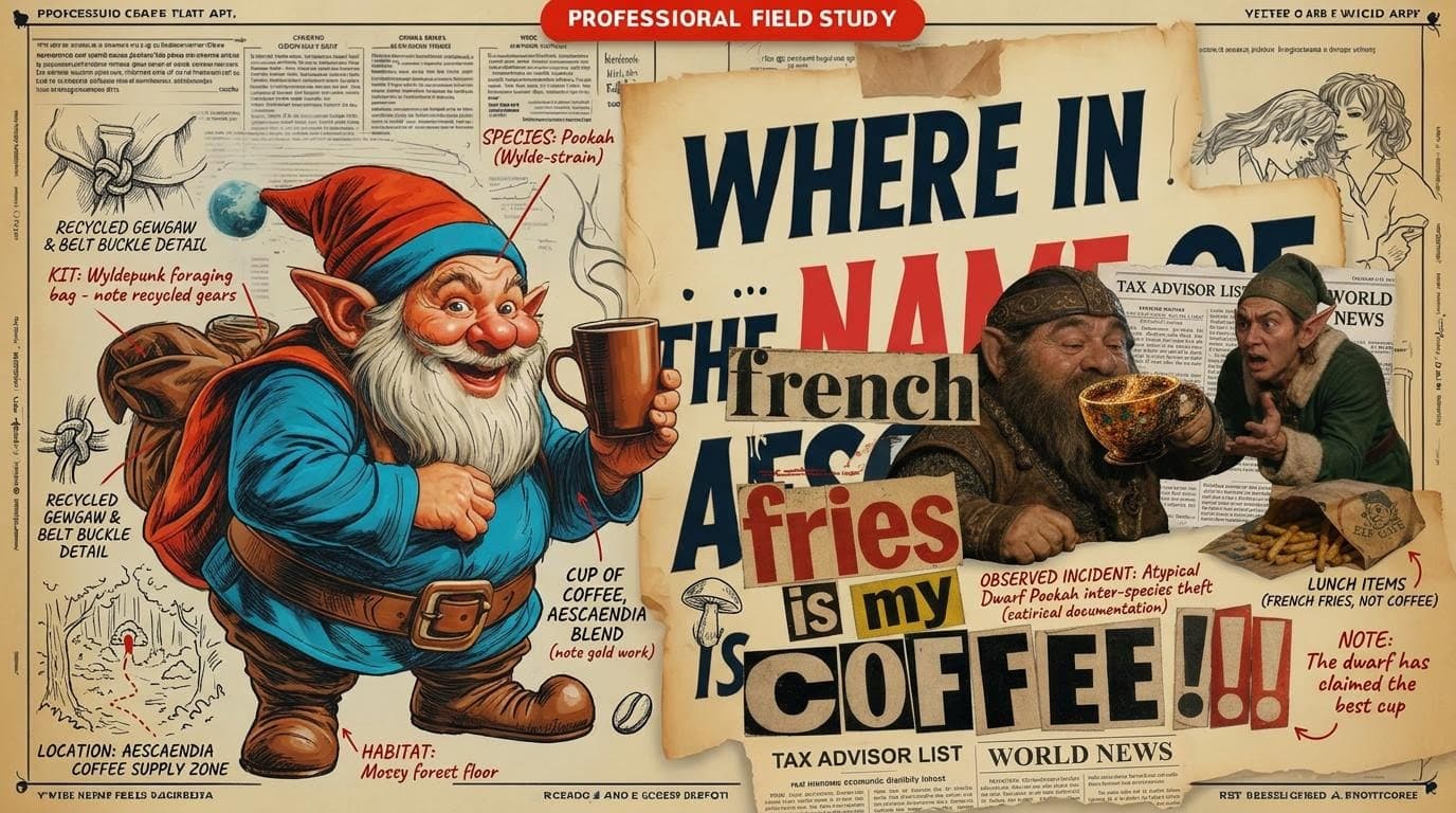 AI generated: Create a detailed field guide study featuring annotations and sketches of a A mid-century newsprint ...