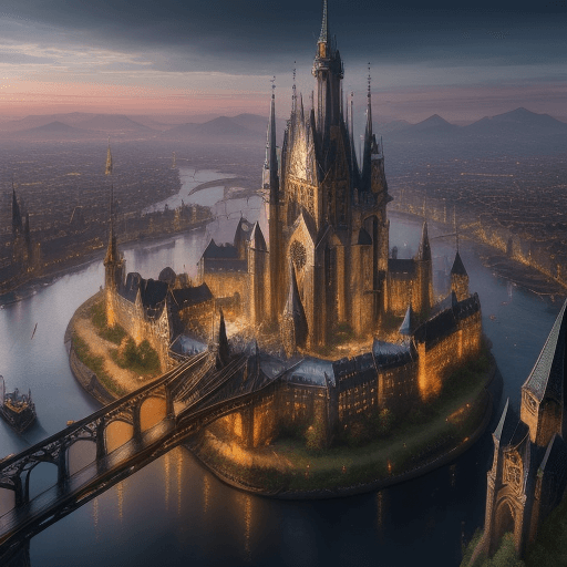 AI generated: eine stadt in einer glaskugel, fantasy, magie, 8k