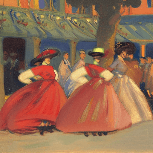 AI generated: A lively and vibrant scene of a Majorcan festival inspired by Hermen Anglada-Camarasa and Ramon Casa...