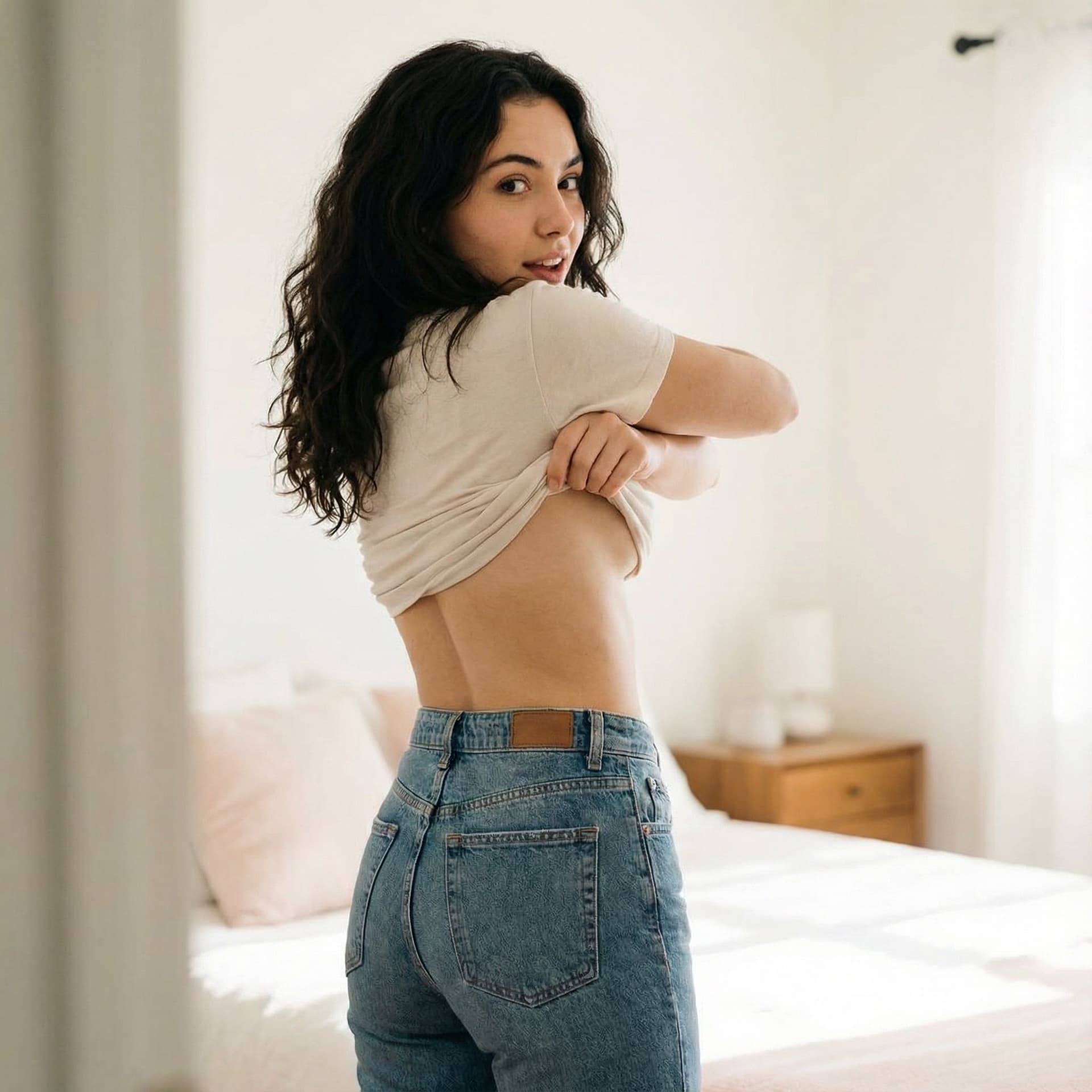 AI generated: sex, 1girl, 18 years old, showing you her ass, nude tits, sexy posing
