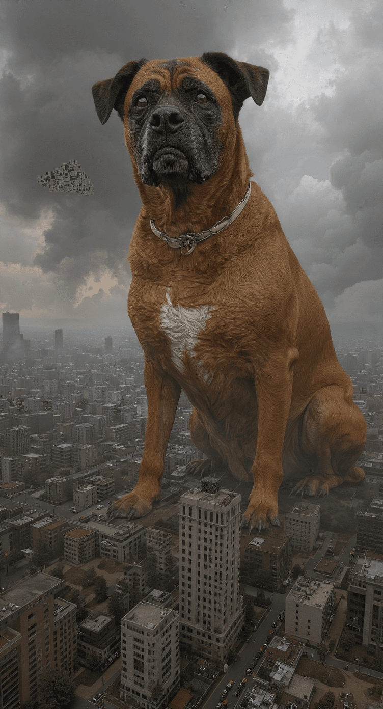 AI generated: A huge giant destroyed a city
