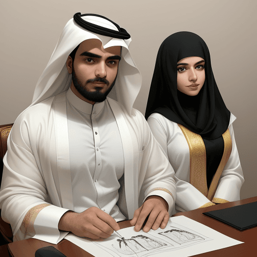 AI generated: The image depicts two cartoon-style characters seated behind a desk during a formal press conference...