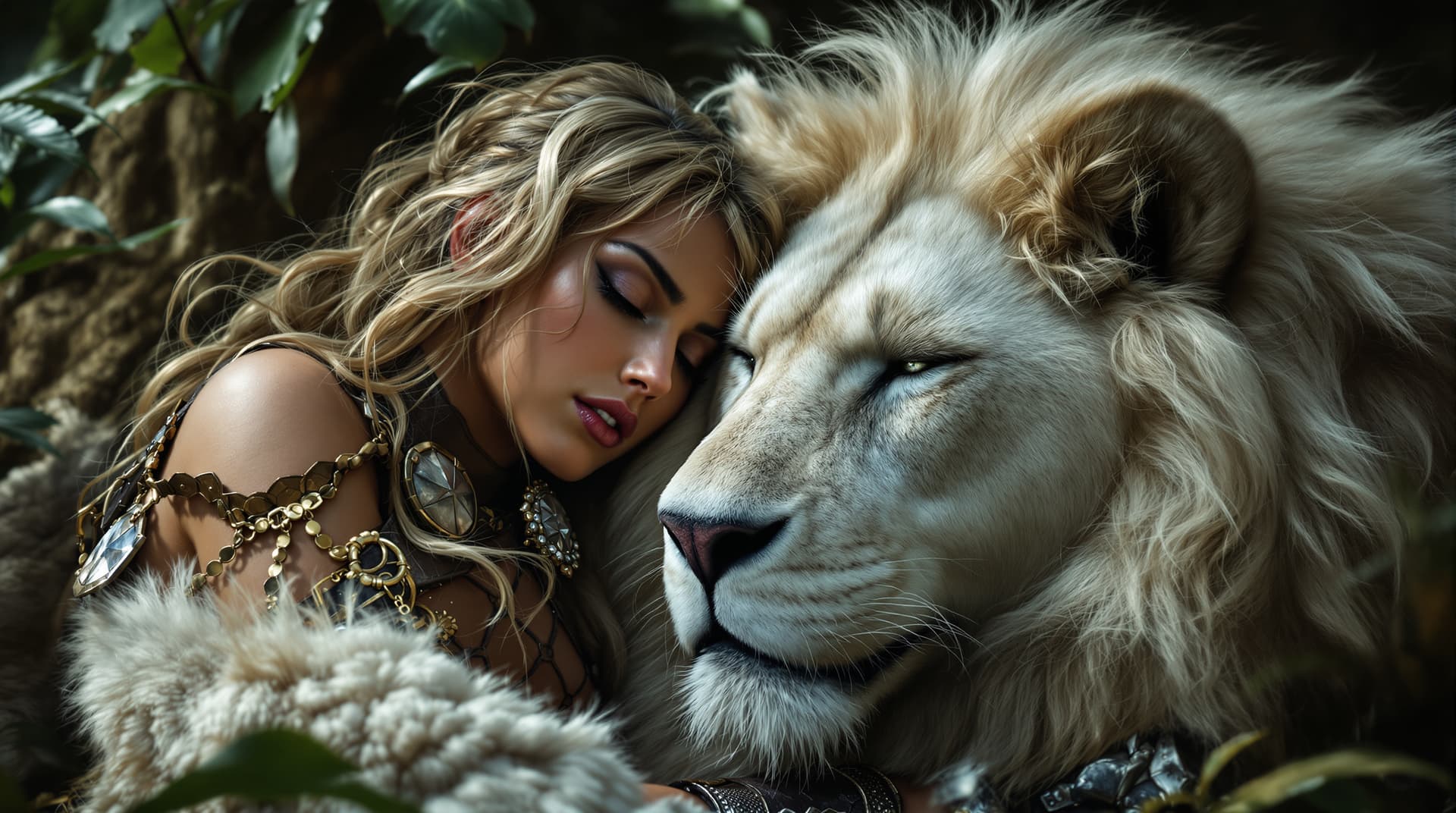 AI generated: img_1025. cdr Stunning image of a strong and beautiful white european warrioress with fierce white e...