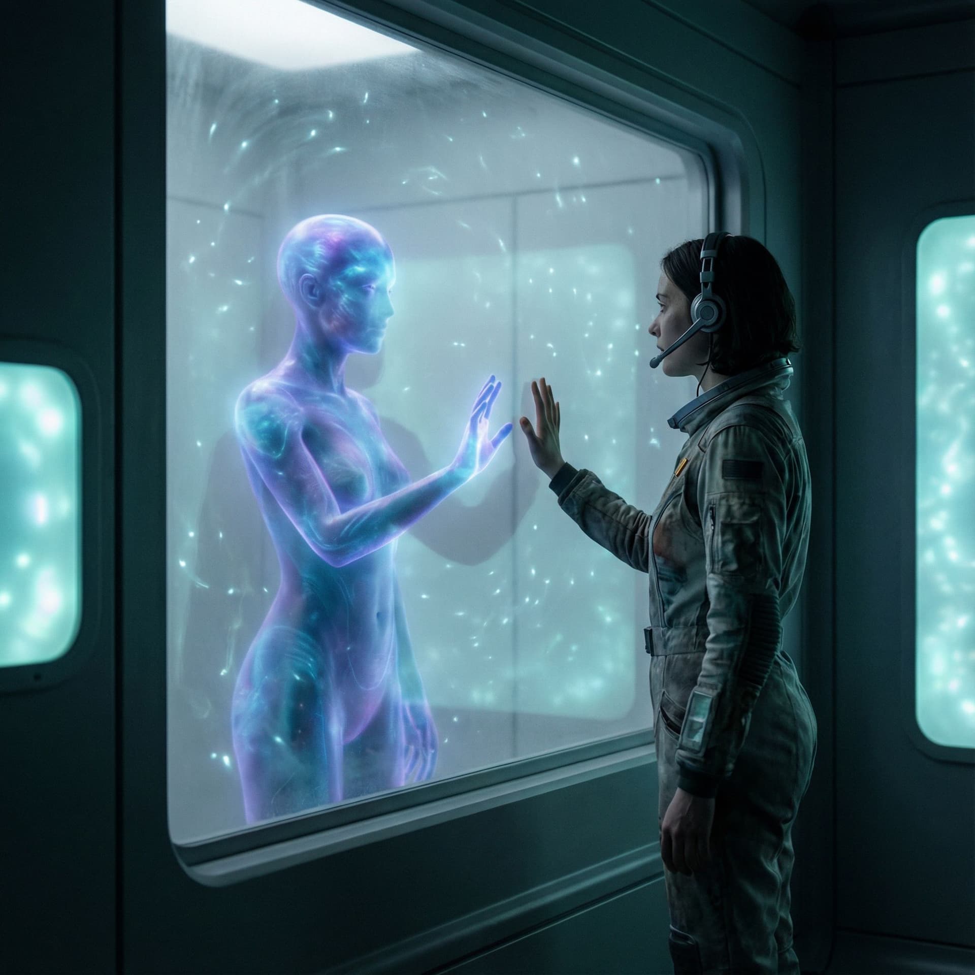 AI generated: A being capable of emotionally connecting with humans through a screen, transmitting its own emotion...
