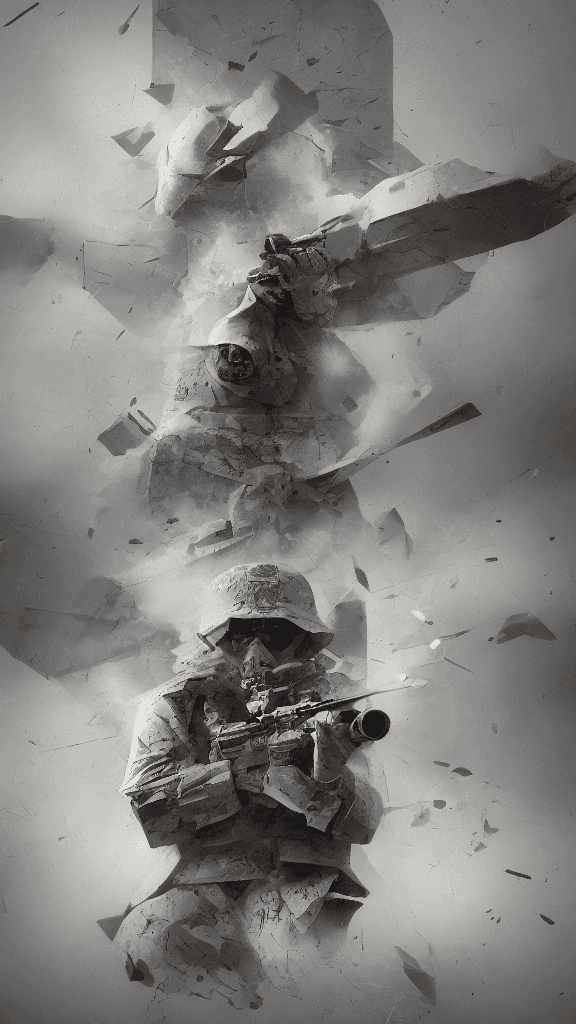 AI generated: cost of war versus value of peace symmetrical artwork. cinematic, hyper realism, high detail, octane...