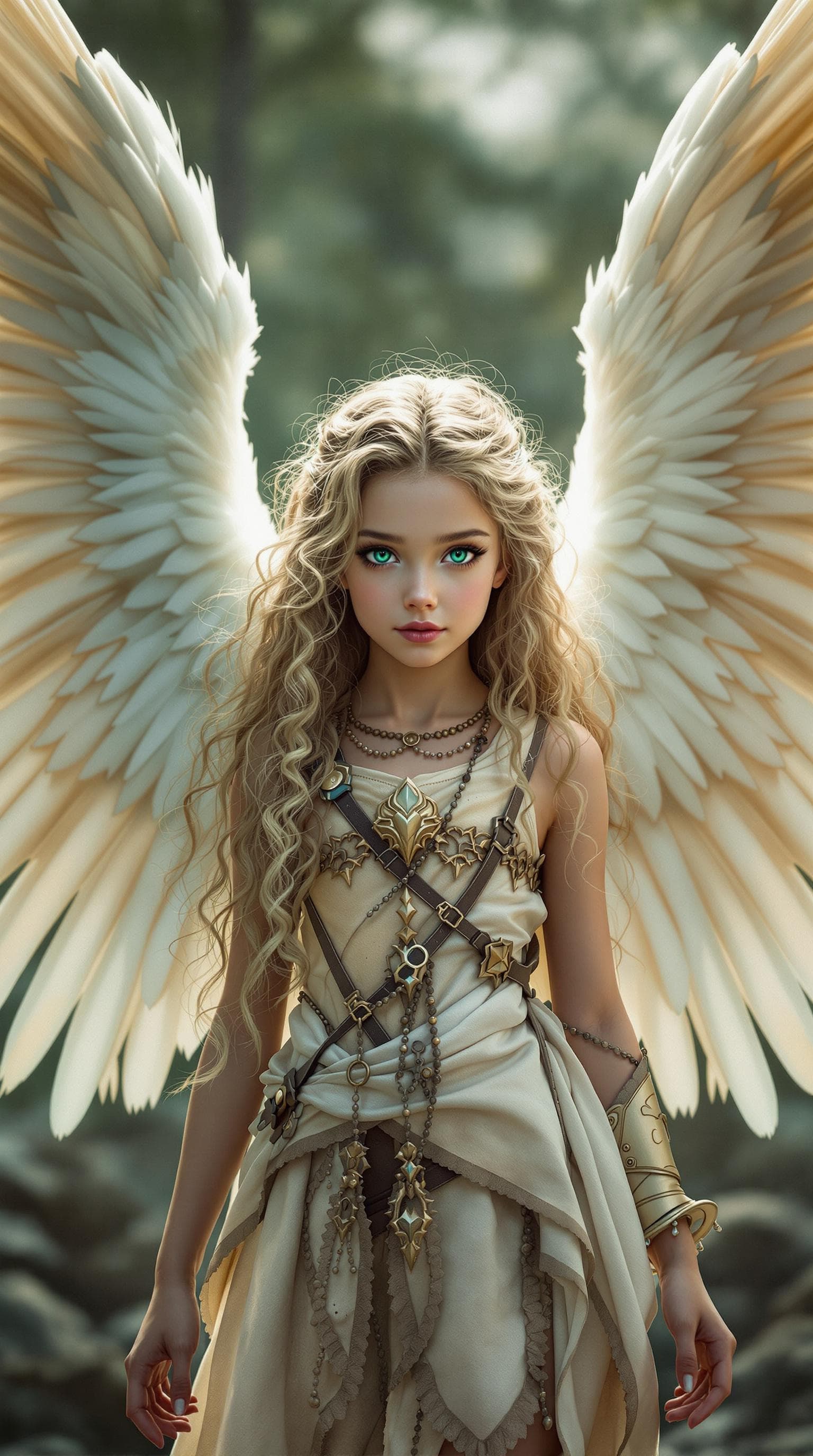 AI generated: a professional photo of a exceptionally of the most beautiful angelic girl in the world, (age 11), (...