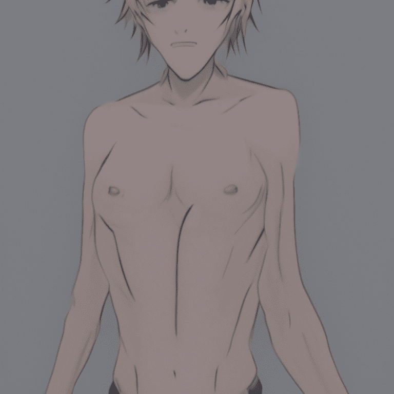 AI generated: naked anime girl front view full