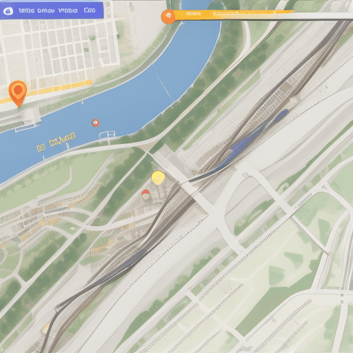 AI generated: a photo of erkwood lrt map in the google map style 