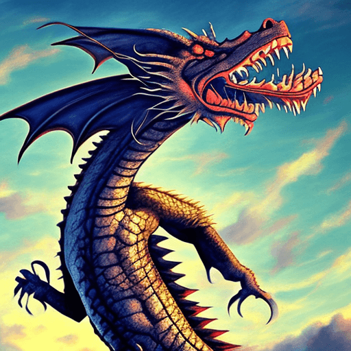 AI generated: Art of a dragon roaring at the sky, mdjrny-v4 style
