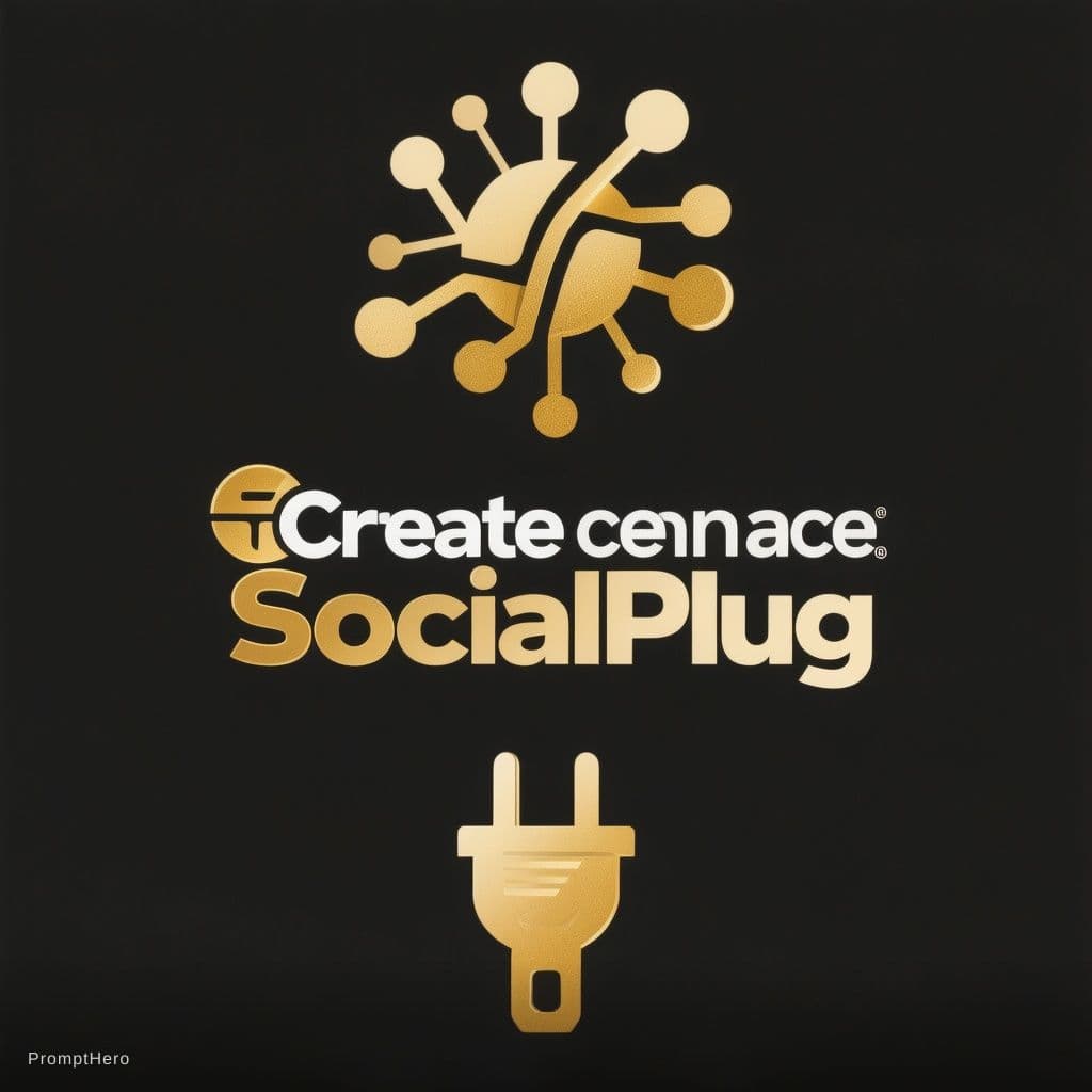 AI generated: “Create logo for a social commerce platform called SocialPlug. The logo should include a stylized pl...
