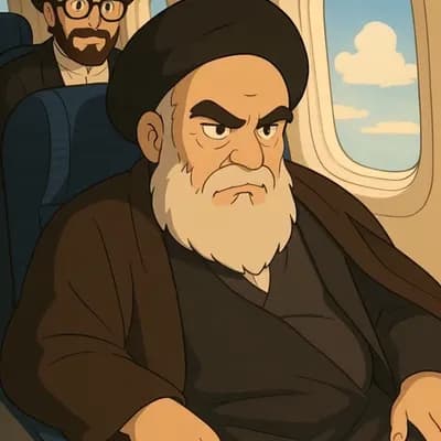 AI generated video: ghibli studio, Ayatollah speaks a word. camera movements naturally.
high details.