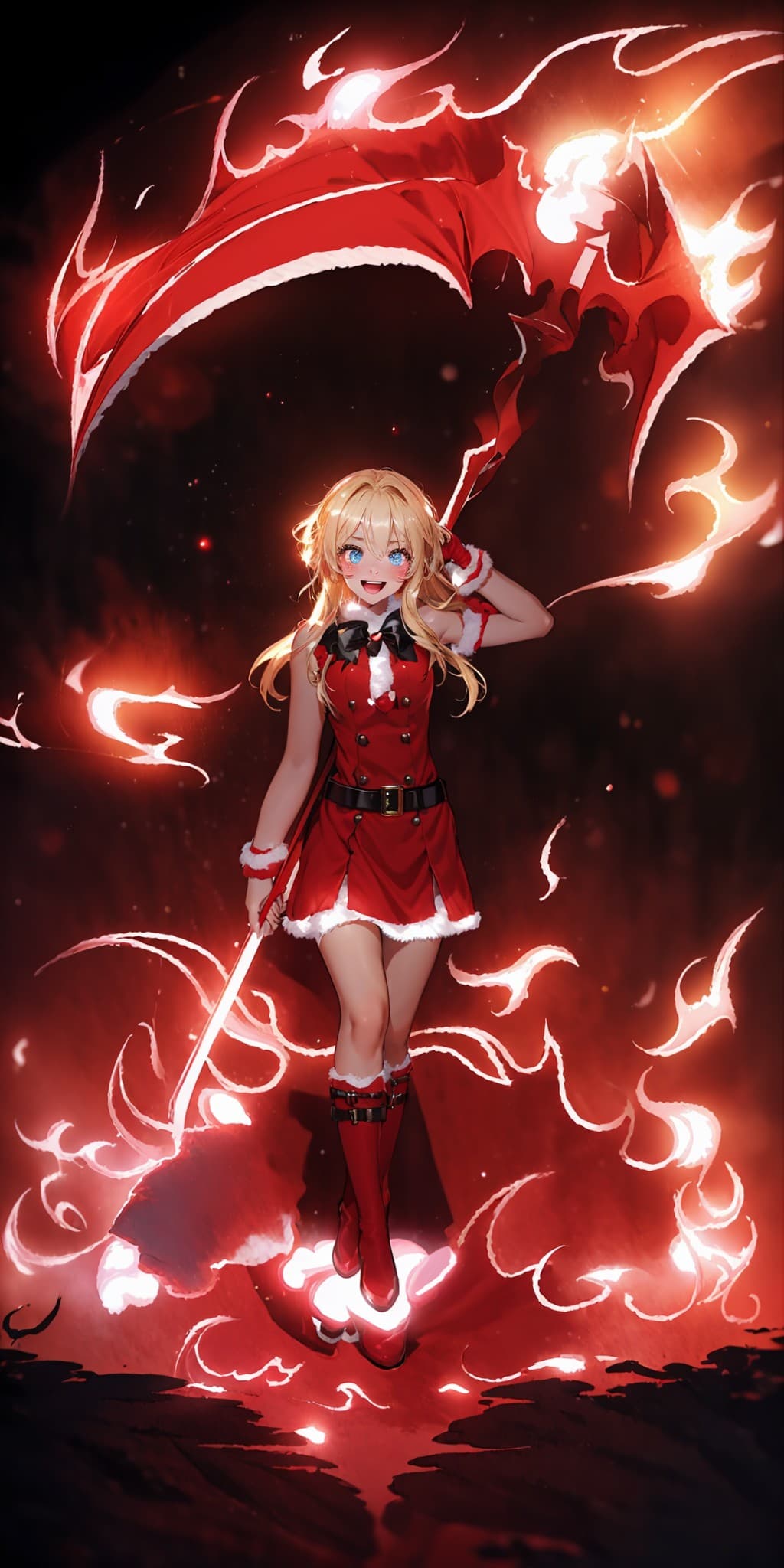 AI generated: (Cinematic Digital Artwork:1.3), an girl at night, blushing, (huge Laughing:1.1), (open mouth:1.1), ...