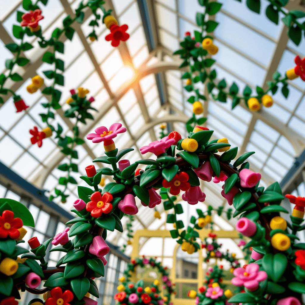 AI generated: The Greenhouse: An interior shot of a beautiful, sun-drenched greenhouse. All the exotic plants, blo...